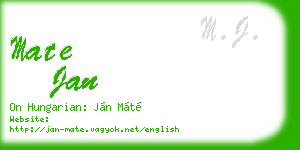 mate jan business card